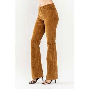 NWT Judy Blue Mid Rise Bootcut Carmel Brown Corduroy Pants Size 5 / 27